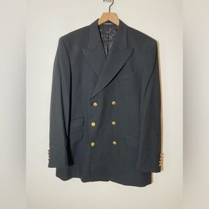 Trabaldo Togna Sergio Valentino Gold Lion Buttons Men's Suit Jacket Blazer 42 L
